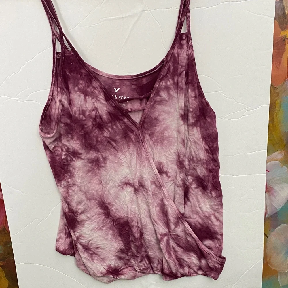 3/$20 Aerie Purple Tie-Dye Camisole - Picture 2 of 7